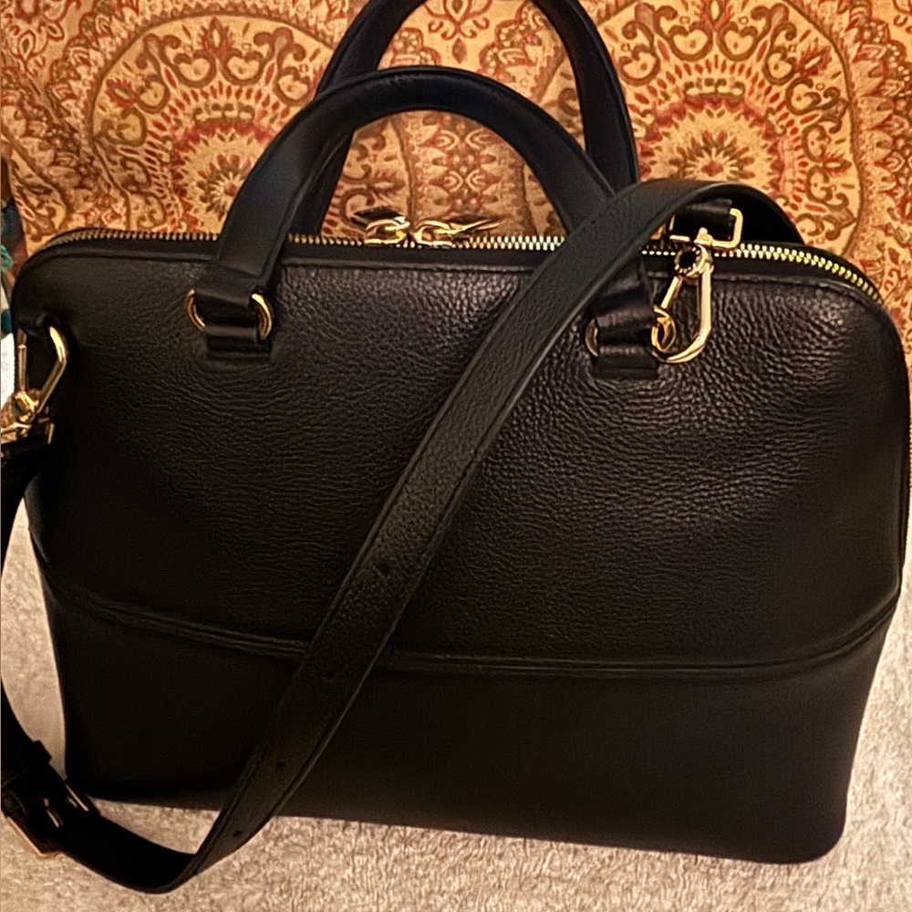 FURLA- “Alex” Black Leather Satchel/Shoulder Bag - Picture 2 of 5